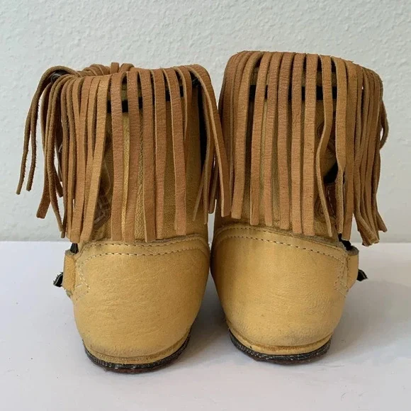 Vintage 70s OOAK Handmade Bald Mountain Moccasins Ankle Boot Renn - Main Image
